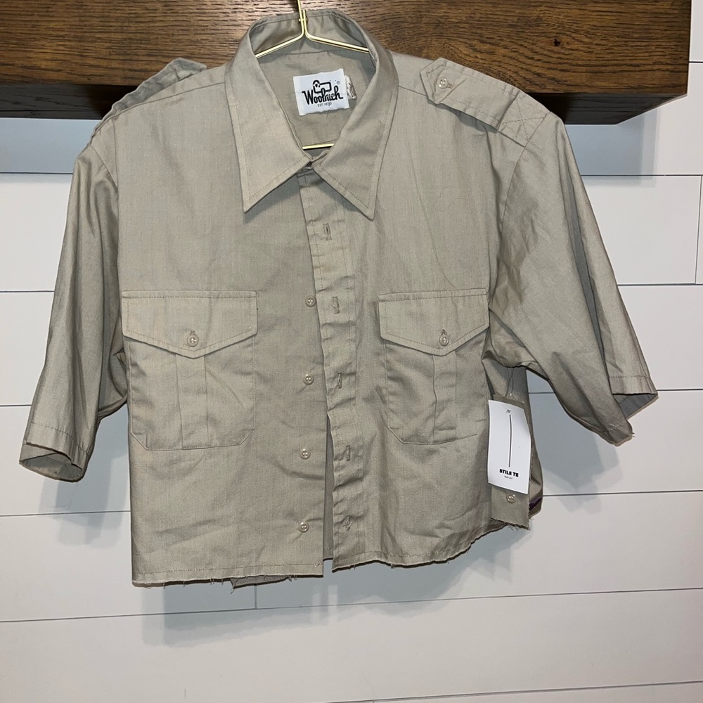 Vintage Woolrich Large cropped round top Texas